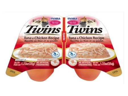 Inaba Twin Packs Tuna and Chicken Recipe Side Dish for Cats 3 count by Inaba For Sale