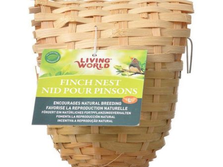 Bamboo Finch Nest Large (6  Long x 5  Wide) by Living World Cheap