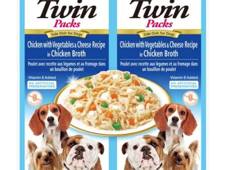 Inaba Twin Packs Chicken with Vegetables and Cheese Recipe in Chicken Broth Side Dish for Dogs 2 count by Inaba Fashion