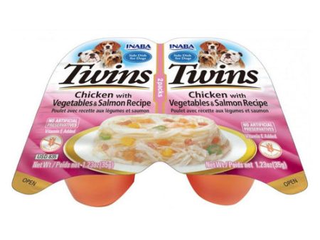 Inaba Twins Chicken with Vegetables and Salmon Recipe Side Dish for Dogs 2 count by Inaba Online