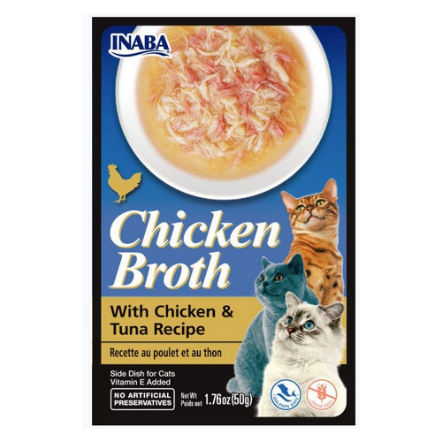 Inaba Chicken Broth with Chicken and Tuna Recipe Side Dish for Cats 1.76 oz by Inaba Online