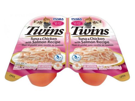 Inaba Twins Tuna and Chicken with Salmon Recipe Side Dish for Cats 2 count by Inaba Online Sale