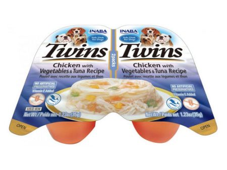 Inaba Twins Chicken with Vegetables and Tuna Recipe Side Dish for Dogs 2 count by Inaba Hot on Sale